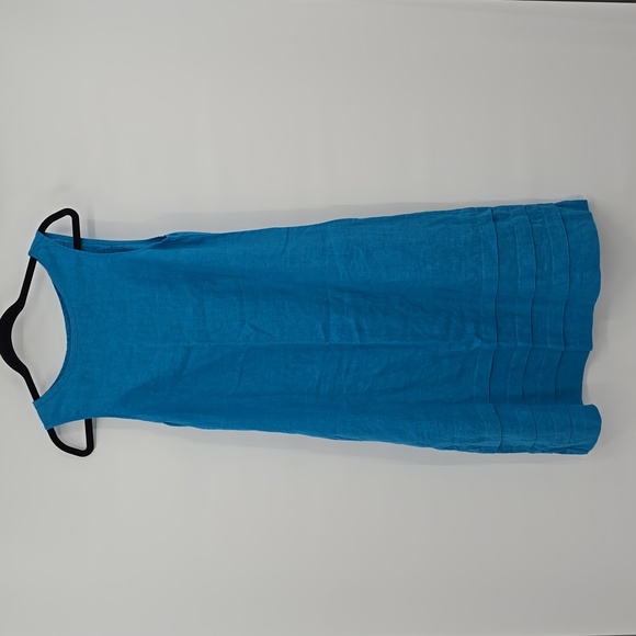 Flax Blue Linen A-line Linen Dress Women's Size S - Picture 1 of 8